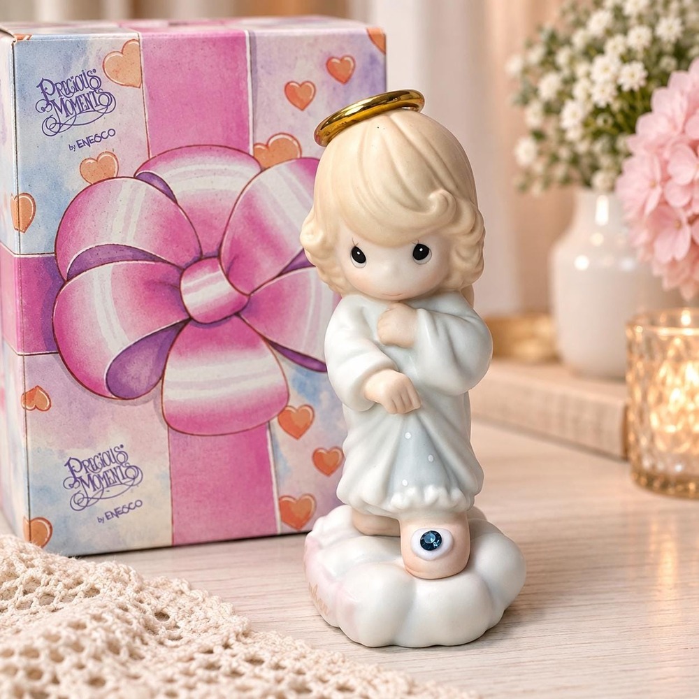 1996 Precious Moments September Birthstone Angel Figurine Enesco 261238 w/ Box